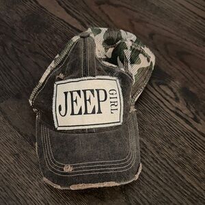 Jeep Girl Camo Distressed Hat